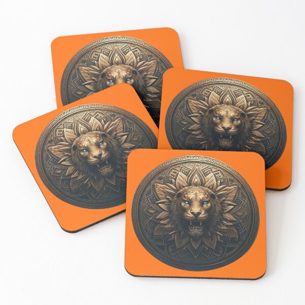 Item preview, ANCIENT BRONZE LION SHIELD (#FF6600) designed and sold by Marlon Oseguera.