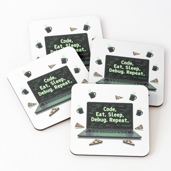 Artikelvorschau, Lustiges Programmierleben – Eat Sleep Code Debug Repeat Design entworfen und verkauft von Madustoks.