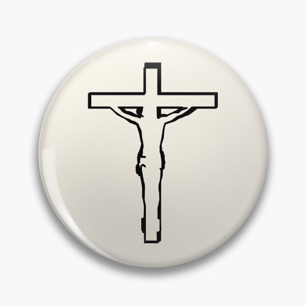 Aperçu de l'œuvre Dessin du Vendredi Saint | Dessin au trait de Jésus-Christ crucifié sur une croix, simple et minimaliste, noir créée et vendue par ZechJohnRB.
