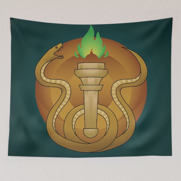 Item preview, Snake and Torch Emblem - Green Background designed and sold by HighwaterArt.