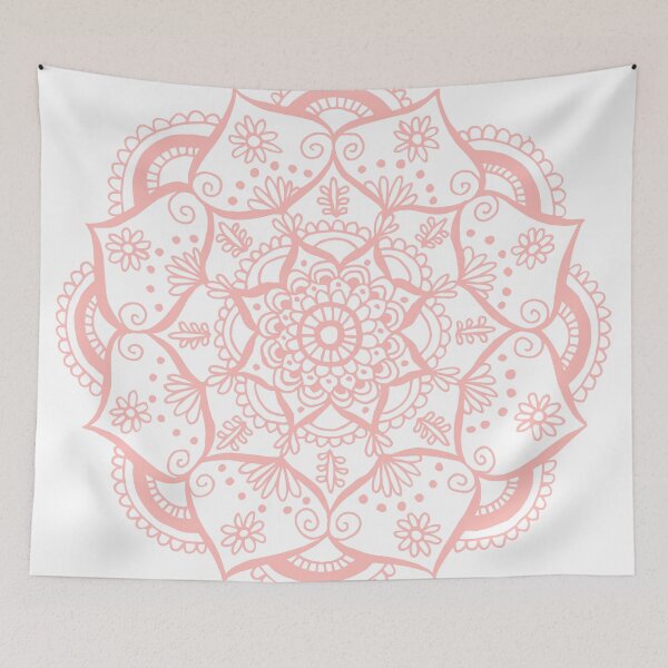 Artikelvorschau, Rosa-weißes Blumen-Mandala entworfen und verkauft von Julie Erin Designs.