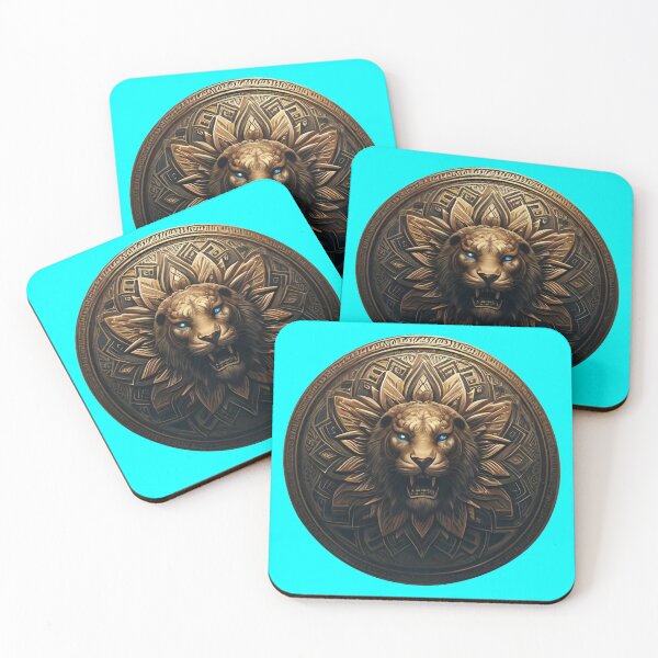 Item preview, ANCIENT BRONZE LION SHIELD (#00FFFF) designed and sold by Marlon Oseguera.