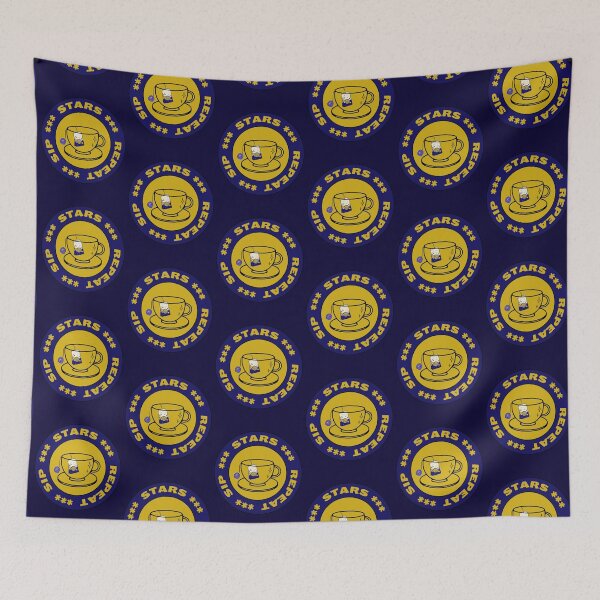 Item preview, Sip, Stars, Repeat. Cosmic tea (blue and yellow) designed and sold by MySciPic.