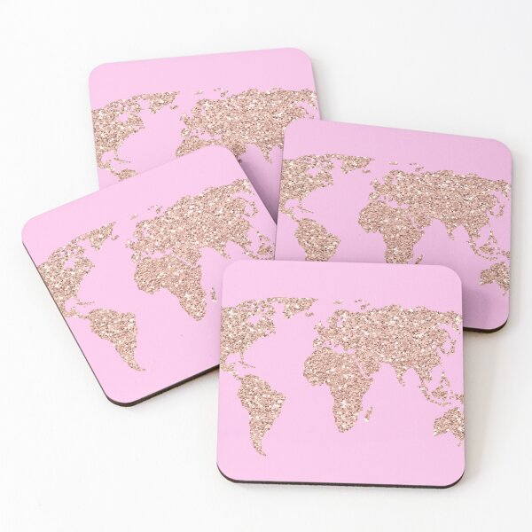 Item preview, Pink World Map designed and sold by Julie Erin Designs.