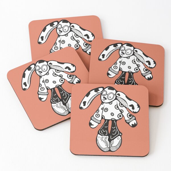 Item preview, Cute bunny with glasses and sneakers. Line drawing.  designed and sold by LayerCakeDigDes.