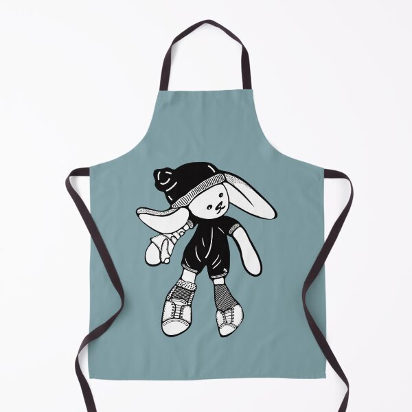 Item preview, Dancing bunny stuffy black line drawing with arm brace and leg brace.  designed and sold by LayerCakeDigDes.