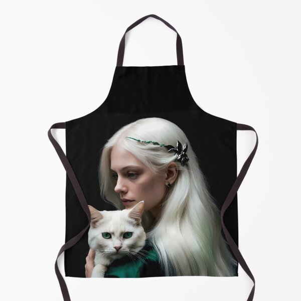 Item preview, The Watcher – Pale Girl and Her White Cat designed and sold by Pickmash.