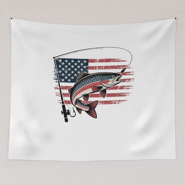 Item preview, American Flag Fishing Design  designed and sold by Mateusz Majcherek.