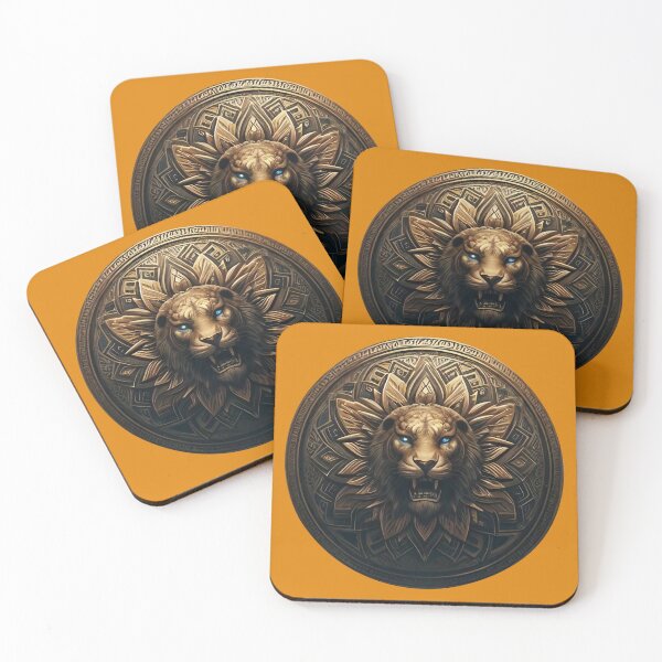 Item preview, ANCIENT BRONZE LION SHIELD (#DE7D08) designed and sold by Marlon Oseguera.