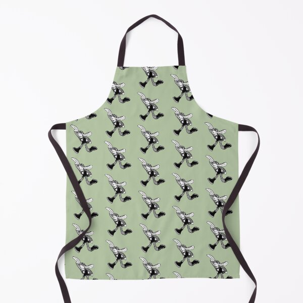 Item preview, Running bunny black line drawing with mushroom hat and rubber boots.  designed and sold by LayerCakeDigDes.