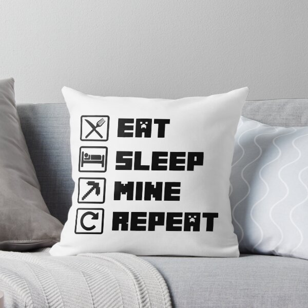 Item preview, Eat Sleep Mine Repeat designed and sold by catnolioo.