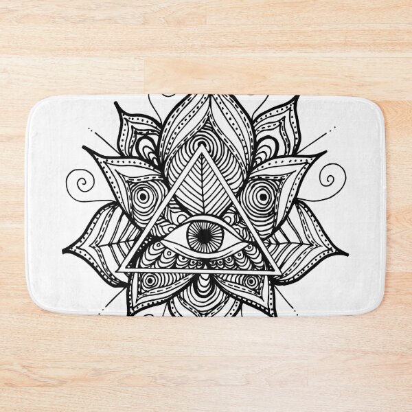 Item preview, Black and White Evil Eye Lotus designed and sold by Julie Erin Designs.