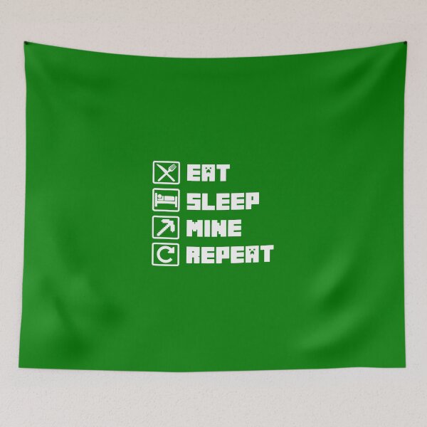 Item preview, Eat Sleep Mine Repeat 2 designed and sold by catnolioo.
