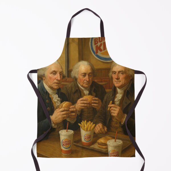 Aperçu de l'œuvre George Washington, John Adams et Thomas Jefferson mangeant chez Burger King créée et vendue par Candie-Shop.