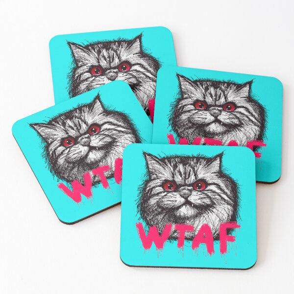 Item preview, WTAF Disgusted Cat Face Illustration designed and sold by KilkennyCat Art.