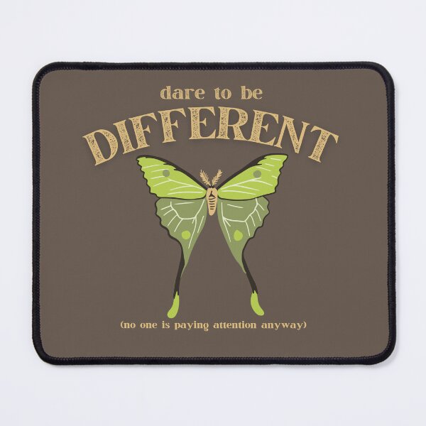 Item preview, Dare to Be Different – Luna Moth Quote Design with Sarcastic Humor - Pale Gold designed and sold by thistledewcraft.