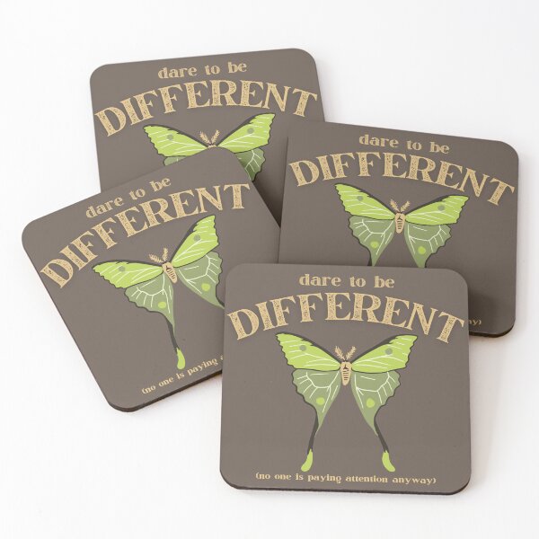 Item preview, Dare to Be Different – Luna Moth Quote Design with Sarcastic Humor - Pale Gold designed and sold by thistledewcraft.