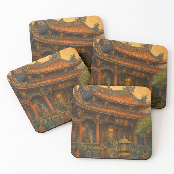Item preview, Longshan Temple at Sunset in Taipei, Taiwan designed and sold by Places On Earth.