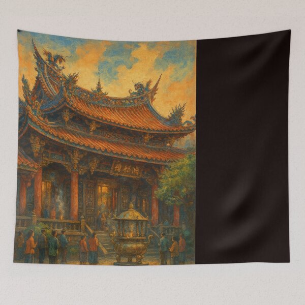 Item preview, Longshan Temple at Sunset in Taipei, Taiwan designed and sold by Places On Earth.
