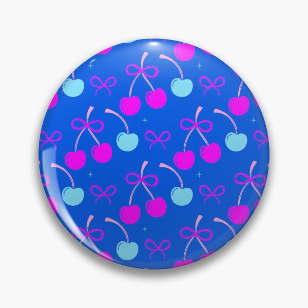 Item preview, 90s Cherries and Bows on Blue – Electric Nostalgia designed and sold by Honeyfield Design Co. .