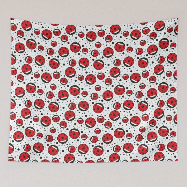 Item preview, Cute Ladybug and Polka Dot Seamless Repeat Pattern designed and sold by MoePark.