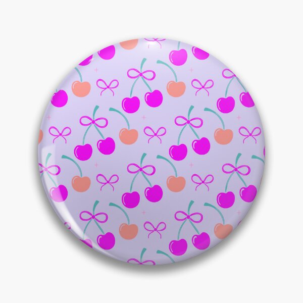 Item preview, 90s Cherries and Bows on Lavender – Whimsical Pop Print designed and sold by Honeyfield Design Co. .