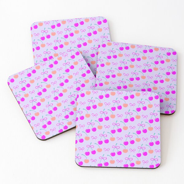 Item preview, 90s Cherries and Bows on Lavender – Whimsical Pop Print designed and sold by Honeyfield Design Co. .