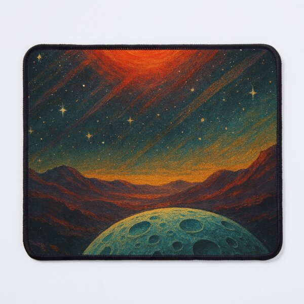 Item preview, Barnard’s Star Glowing Over Cratered Moon Surface designed and sold by Places On Earth.
