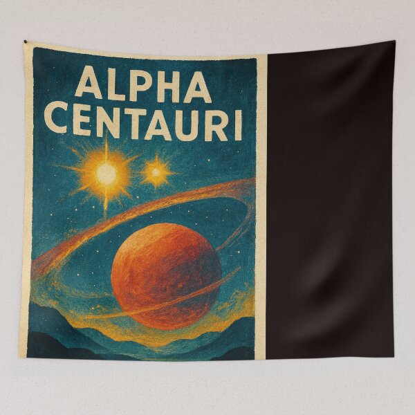 Item preview, Alpha Centauri Star System with Ringed Planet View designed and sold by Places On Earth.