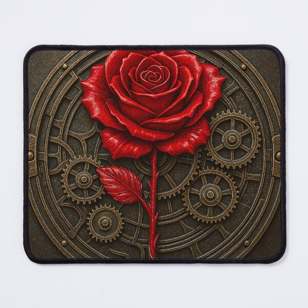 Item preview, Mechanical medallion, steampunk red rose designed and sold by VidyoeDesigns67.