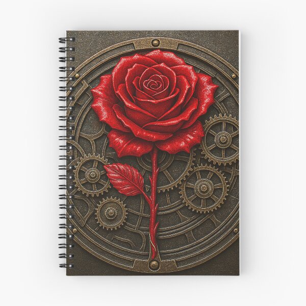 Item preview, Mechanical medallion, steampunk red rose designed and sold by VidyoeDesigns67.