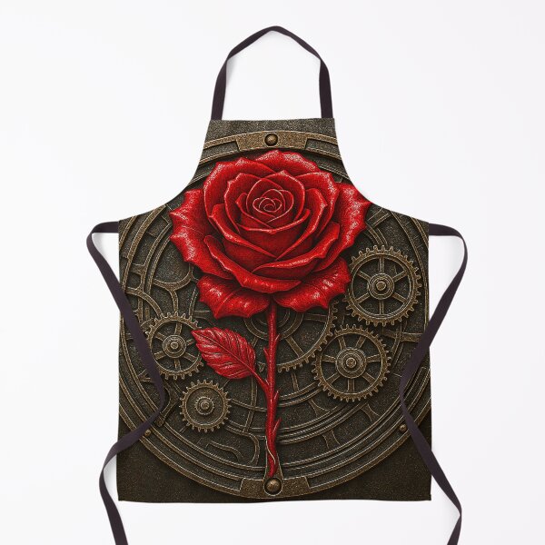 Item preview, Mechanical medallion, steampunk red rose designed and sold by VidyoeDesigns67.