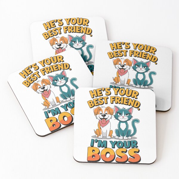 Item preview, Perro y gato divertidos: diseño de mascota de mejor amigo vs. jefe designed and sold by Lamarcy.