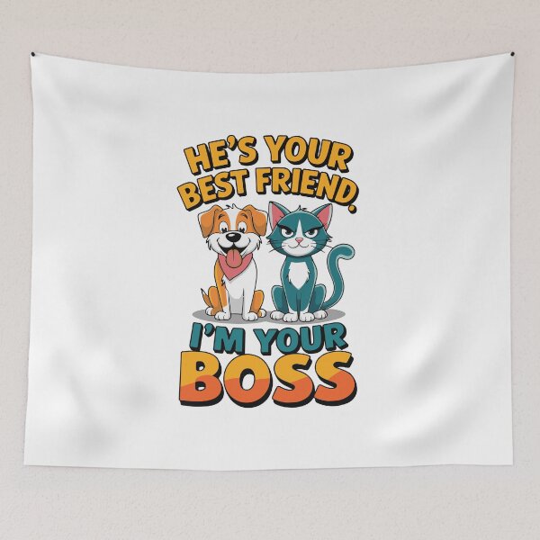 Item preview, Funny Dog and Cat – Best Friend vs Boss Pet Design designed and sold by Lamarcy.