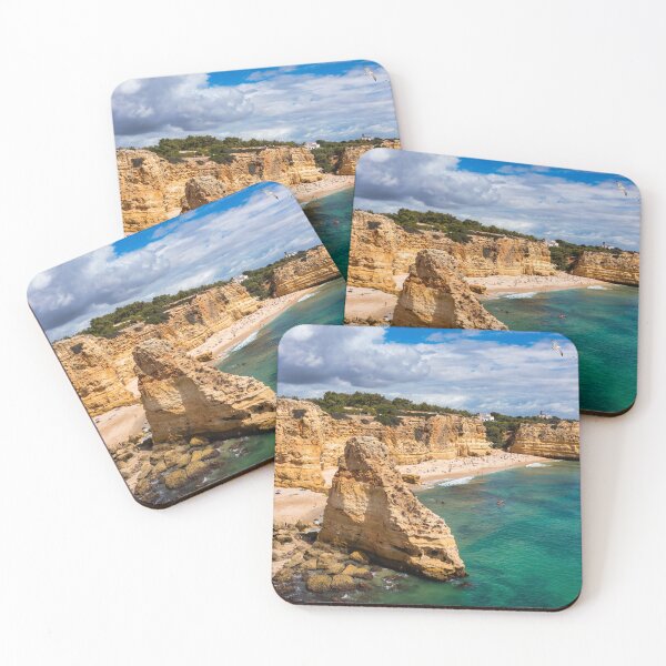 Item preview, Praia da Marinha, beautiful beach Marinha in Algarve, Portugal. Navy Beach (Praia da Marinha) with flying seagulls over the beach, located on the Atlantic coast in Lagoa Municipality, Algarve. designed and sold by Framed Horizons.