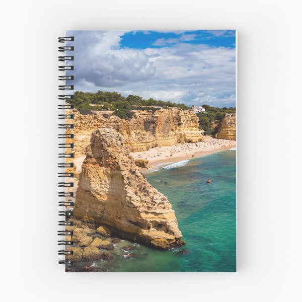 Item preview, Praia da Marinha, beautiful beach Marinha in Algarve, Portugal. Navy Beach (Praia da Marinha) with flying seagulls over the beach, located on the Atlantic coast in Lagoa Municipality, Algarve. designed and sold by Framed Horizons.