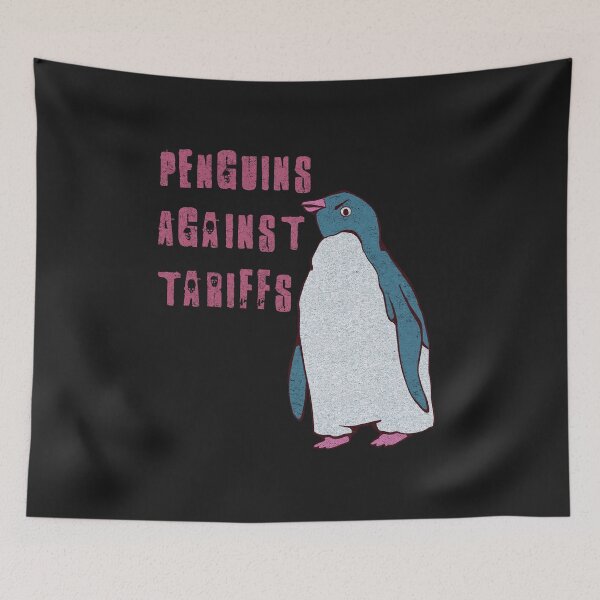 Item preview, penguins against tariffs designed and sold by crestfallenmermaid.