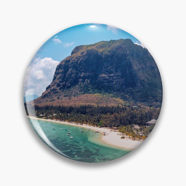 Item preview, Tropical scenery, beautiful beaches of Mauritius island, Le Morne, popular luxury resort. Le Morne beach luxury resorts, Mauritius. Luxury beach in Mauritius, sandy beach with palms and blue ocean.  designed and sold by Framed Horizons.