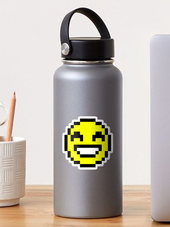 pixel smiley emoji sticker by squishygay redbubble