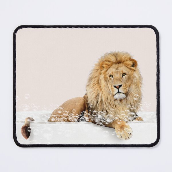 Item preview, Lion in a Bathtub, Pink Print, Lion Bathing, Animals in Bathtub Art by Synplus designed and sold by synplus.