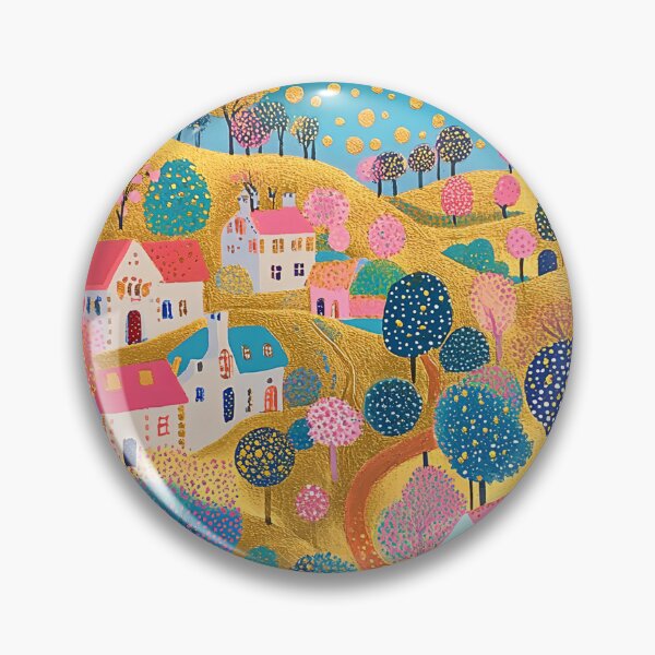Item preview, Golden Valley Folk Art Landscape designed and sold by Neika Shimm Designs.