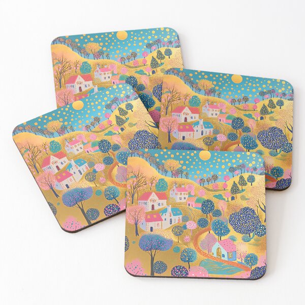 Item preview, Golden Valley Folk Art Landscape designed and sold by Neika Shimm Designs.