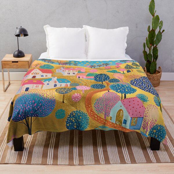 Item preview, Golden Valley Folk Art Landscape designed and sold by Neika Shimm Designs.