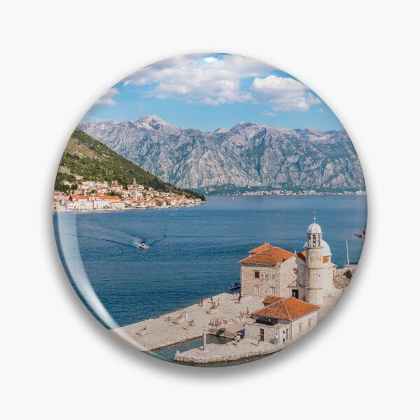 Item preview, Saint George Island and Church of Our Lady of the Rocks in Perast, Montenegro. Our Lady of the Rock island and Church in Perast on shore of Boka Kotor bay (Boka Kotorska), Montenegro, Europe.  designed and sold by Framed Horizons.