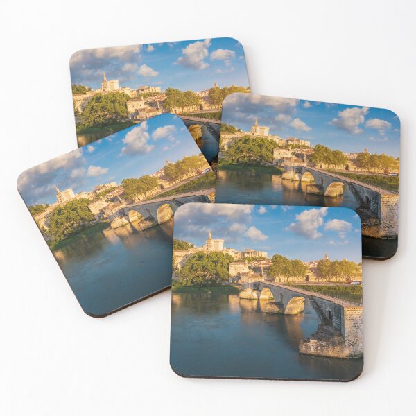 Item preview, Beautiful view of Avignon with famous bridge Saint-Benezet, medieval architecture along the Rhone River in Avignon, France. The Pont Saint Benezet and the Papal palace in Avignon, South France. designed and sold by Framed Horizons.