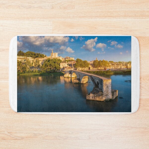 Item preview, Beautiful view of Avignon with famous bridge Saint-Benezet, medieval architecture along the Rhone River in Avignon, France. The Pont Saint Benezet and the Papal palace in Avignon, South France. designed and sold by Framed Horizons.