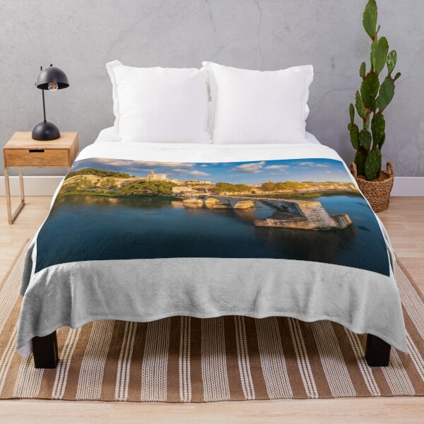 Item preview, Beautiful view of Avignon with famous bridge Saint-Benezet, medieval architecture along the Rhone River in Avignon, France. The Pont Saint Benezet and the Papal palace in Avignon, South France. designed and sold by Framed Horizons.