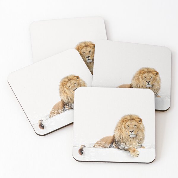 Item preview, Lion in a Bathtub, Neutral Print, Lion Bathing, Animals in Bathtub Art by Synplus designed and sold by synplus.