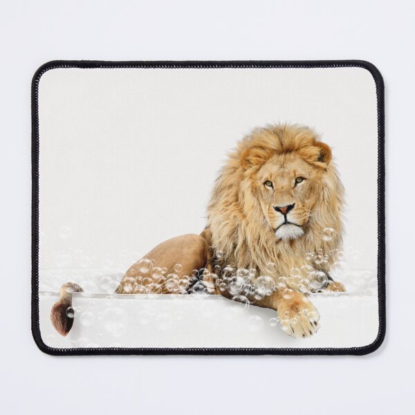 Item preview, Lion in a Bathtub, Neutral Print, Lion Bathing, Animals in Bathtub Art by Synplus designed and sold by synplus.