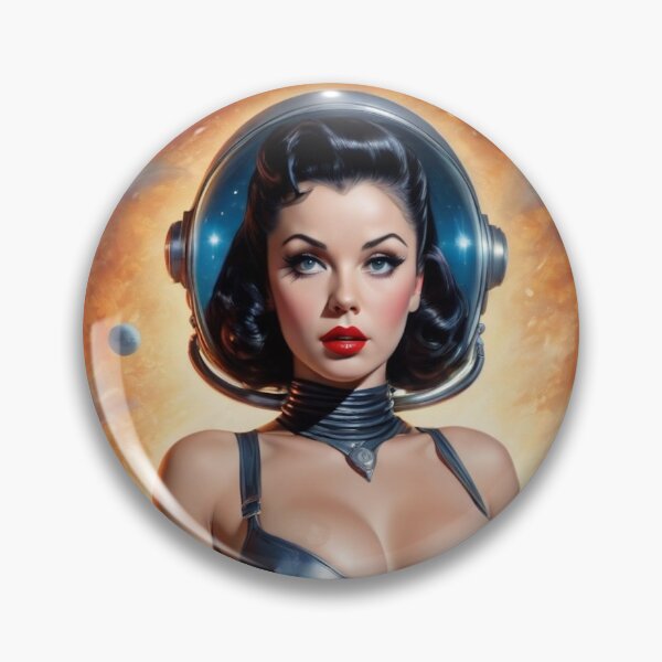 Item preview, Retro Alien Pin Up Astronaut designed and sold by MissSaylor.